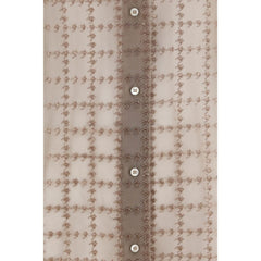 Brunello Cucinelli Beige Silk Pattern Shirt
