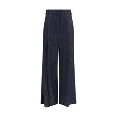 Brunello Cucinelli Blue Cotton Casual Pants
