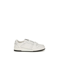 Fendi White Calf Leather Bos Taurus Athletic Sneakers