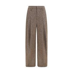 Brunello Cucinelli Brown Wool Oves Aries Casual Pants