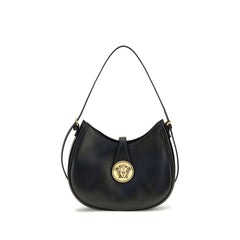 Versace Black Calf Leather Bos Taurus Shoulder Bag
