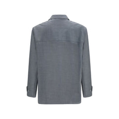 Brunello Cucinelli Gray Wool Oves Aries Full-Length Jacket