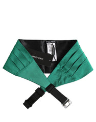 Dolce & Gabbana Green Men 100% Silk Belt Waist Cummerbund