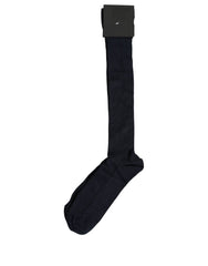 Dolce & Gabbana Men Dark Blue Viscose Over The Calf Accessory Socks