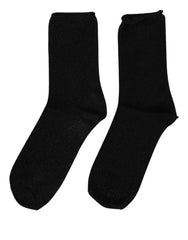 Dolce & Gabbana Men Black Viscose Mid Calf Accessory Socks