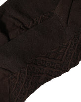 Dolce & Gabbana Dark Brown Cotton Knit Knee High Accessory One Size Socks