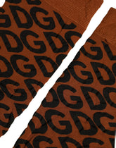 Dolce & Gabbana Brown Black Nylon DG Logo Mid Calf Accessory Socks