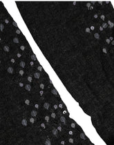 Dolce & Gabbana Dark Gray Sequined Wool Knee High Accessory Socks