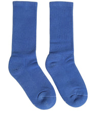 Dolce & Gabbana Blue Cotton Ribbed Mid Calf Women Accessory Socks