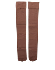Dolce & Gabbana Brown Nylon Stretch Over The Calf Stockings Socks