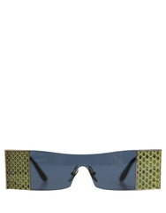 Dolce & Gabbana Gold Metal DG2263 Rectangle Snakeskin Frame Sunglasses