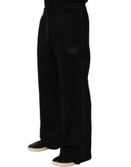 Dolce & Gabbana Dark Blue Relaxed Wide Leg Men Jogger Pants