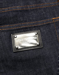 Dolce & Gabbana Dark Gray Cotton Slim Fit Men Denim Jeans