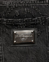 Dolce & Gabbana Dark Gray Cotton WideLeg Oversize Denim Jeans