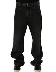 Dolce & Gabbana Dark Gray Cotton WideLeg Oversize Denim Jeans