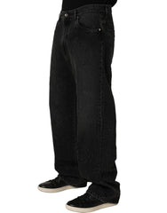Dolce & Gabbana Dark Gray Cotton WideLeg Oversize Denim Jeans