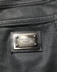 Dolce & Gabbana Dark Gray Cotton Loose Fit Men Denim Jeans