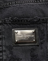 Dolce & Gabbana Dark Gray Cotton Ripped Men Denim Jeans