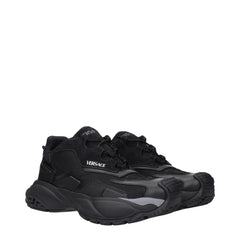 Versace Black Fabric Chunky Sneakers