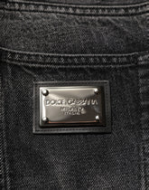 Dolce & Gabbana Dark Gray Cotton Baggy Cargo Men Denim Jeans