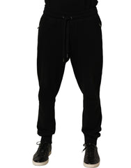 Dolce & Gabbana Black Cotton Logo Jogger Men Sweatpants Pants