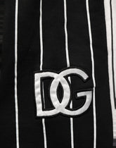 Dolce & Gabbana Black Striped DG Patch Men Sweatpants Pants