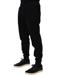 Dolce & Gabbana Blue Cotton Drawstring Jogger Trouser Pants