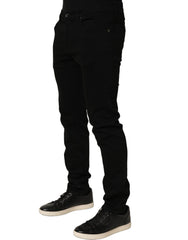 Dolce & Gabbana Black Cotton Stretch Skinny Denim Trouser Jeans