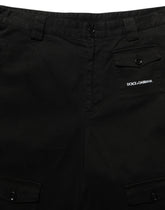 Dolce & Gabbana Black Cotton Mid Waist Men Cargo Shorts