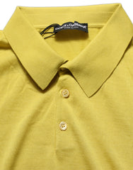Dolce & Gabbana Yellow Cashmere Short Sleeves Polo T-shirt