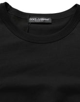 Dolce & Gabbana Black Cotton Crew Neck Short Sleeve T-shirt