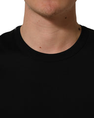 Dolce & Gabbana Black Cotton Crew Neck Short Sleeve T-shirt