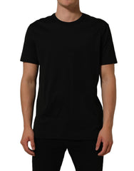 Dolce & Gabbana Black Cotton Crew Neck Short Sleeve T-shirt