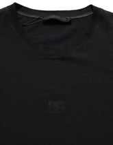 Dolce & Gabbana Black Cotton Short Sleeve Crew Neck T-shirt