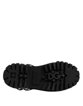 Dolce & Gabbana Black Studded Leather Hi-Trekking Derby Men Shoes