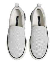 Dolce & Gabbana White Perforated Custom 2.Zero Sneakers Shoes