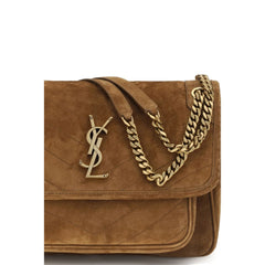 Saint Laurent Brown Suede Leather Shoulder Bag