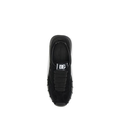 Dolce & Gabbana Black Calf Leather Bos Taurus Athletic Sneakers