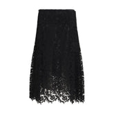 Fendi Black Silk Midi Skirt