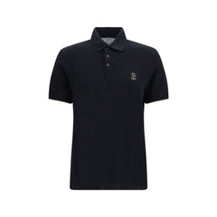 Brunello Cucinelli Black Cotton Polo Shirt
