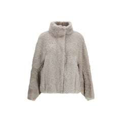 Brunello Cucinelli Gray Faux Fur Full-Length Jacket