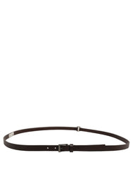 Dolce & Gabbana Brown Leather Double Wrap Metal Buckle Belt