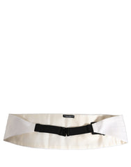 Dolce & Gabbana White Men Wide Waist Belt Cotton Cummerbund