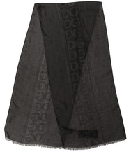 Dolce & Gabbana Black DG Logo Fringed Edge Lace Stole Scarf