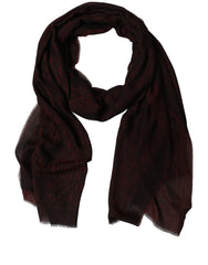 Dolce & Gabbana Dark Red Modal Frayed Edge Lace Stole Scarf