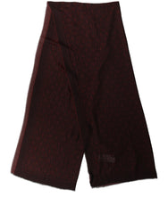 Dolce & Gabbana Dark Red Modal Frayed Edge Lace Stole Scarf