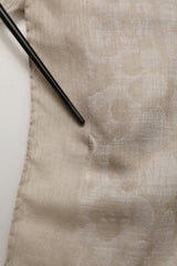 Dolce & Gabbana Men Beige Silk Wool Shawl Lace Stole Scarf