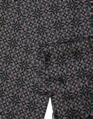 Dolce & Gabbana Black Silk Geometric Fringed Neck Shawl Scarf