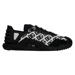 Dolce & Gabbana Black Logo Lace Up Low Top NS1 Sneakers Shoes