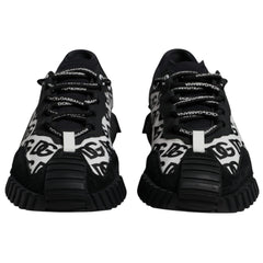 Dolce & Gabbana Black Logo Lace Up Low Top NS1 Sneakers Shoes